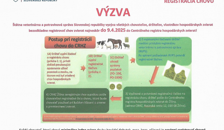 Fotka - Registrácia chovu hospodárskych zvierat
