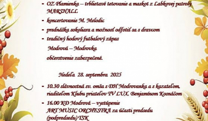 Fotka - Hody Modrová 2025 27.-28.9.2025